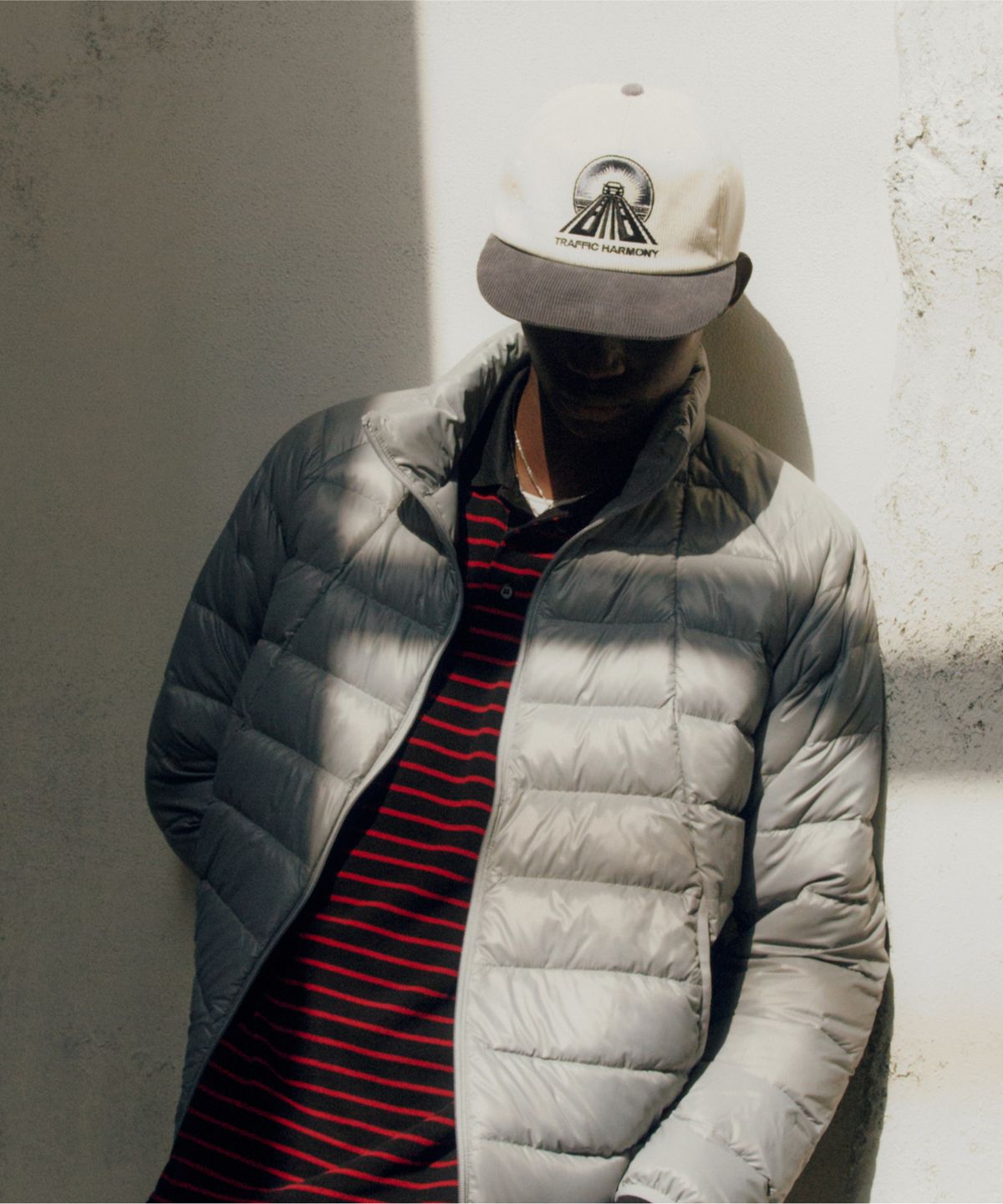 트래픽하모니(TRAFFIC HARMONY) CORDUROY ROUND LOGO DEEP-FIT 5-PANEL CAP_GREY