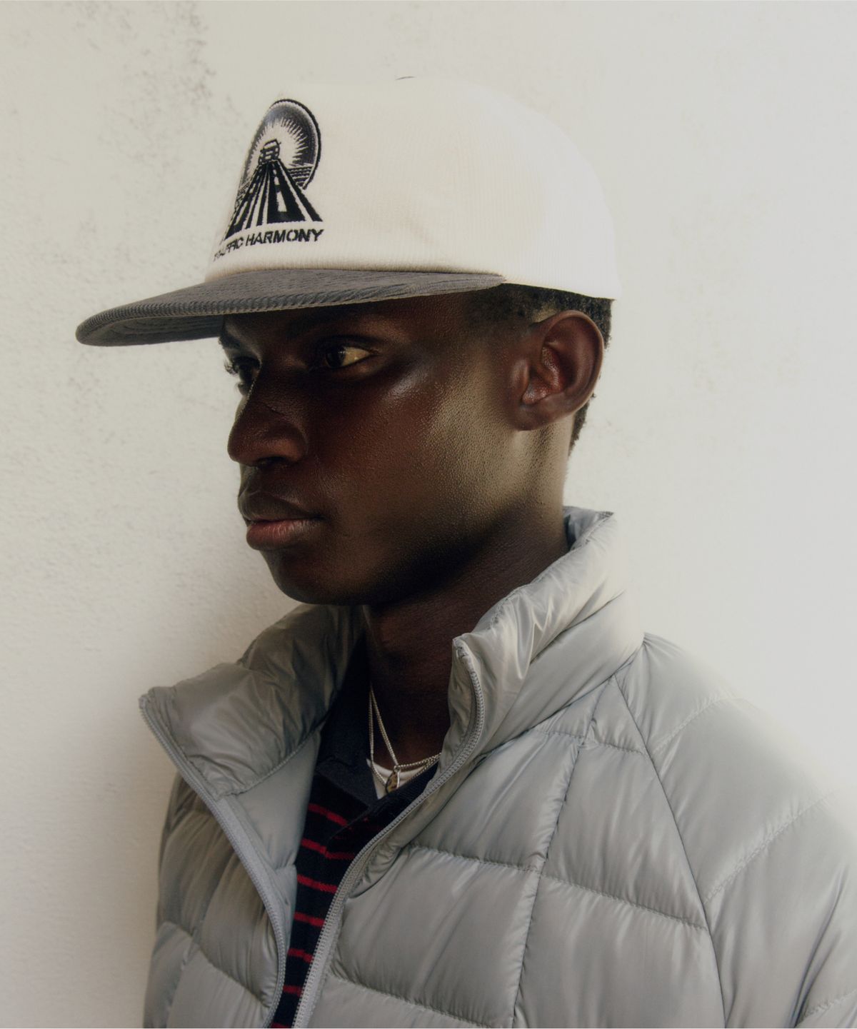 트래픽하모니(TRAFFIC HARMONY) CORDUROY ROUND LOGO DEEP-FIT 5-PANEL CAP_GREY