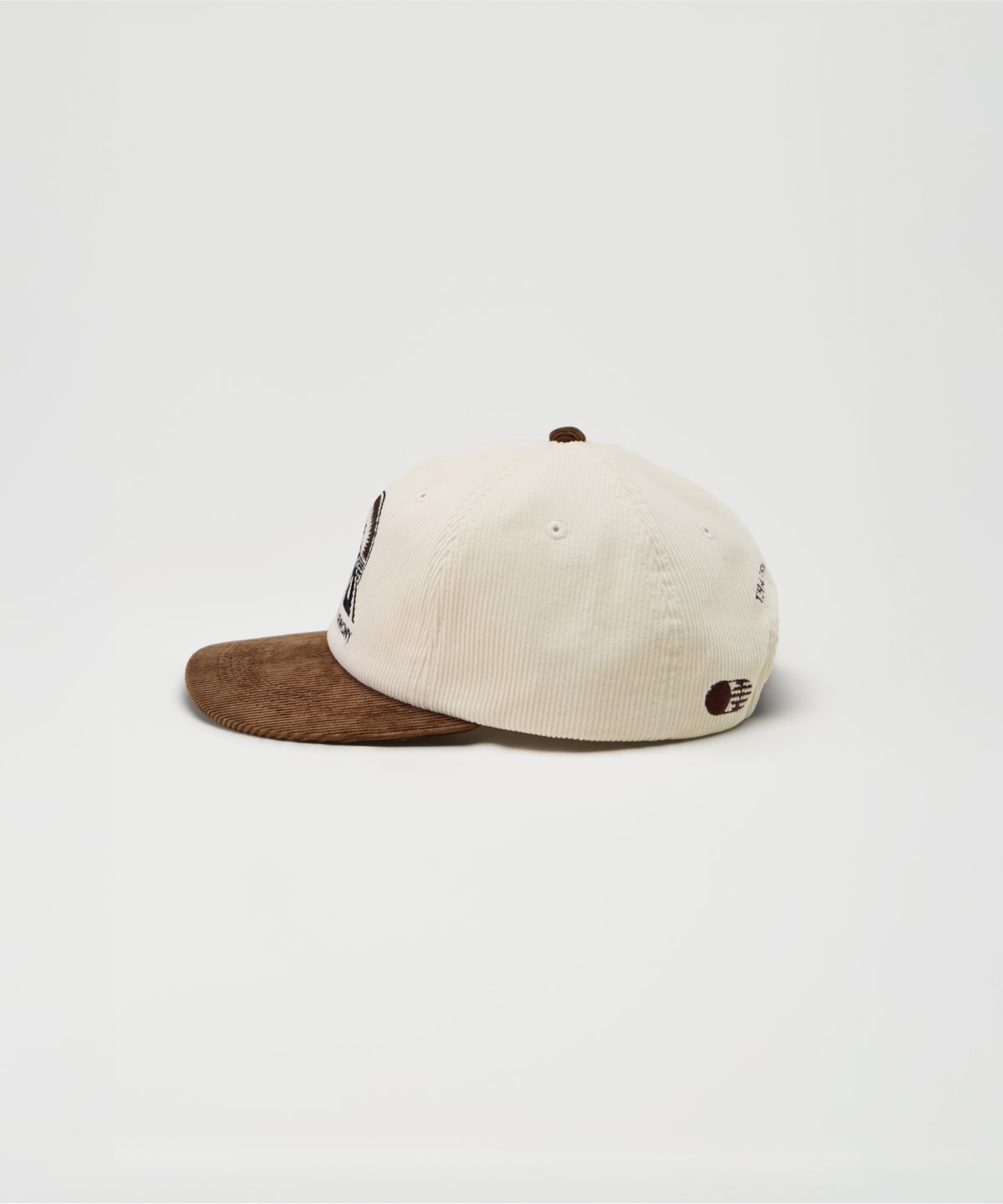 트래픽하모니(TRAFFIC HARMONY) CORDUROY ROUND LOGO DEEP-FIT 5-PANEL CAP_BROWN