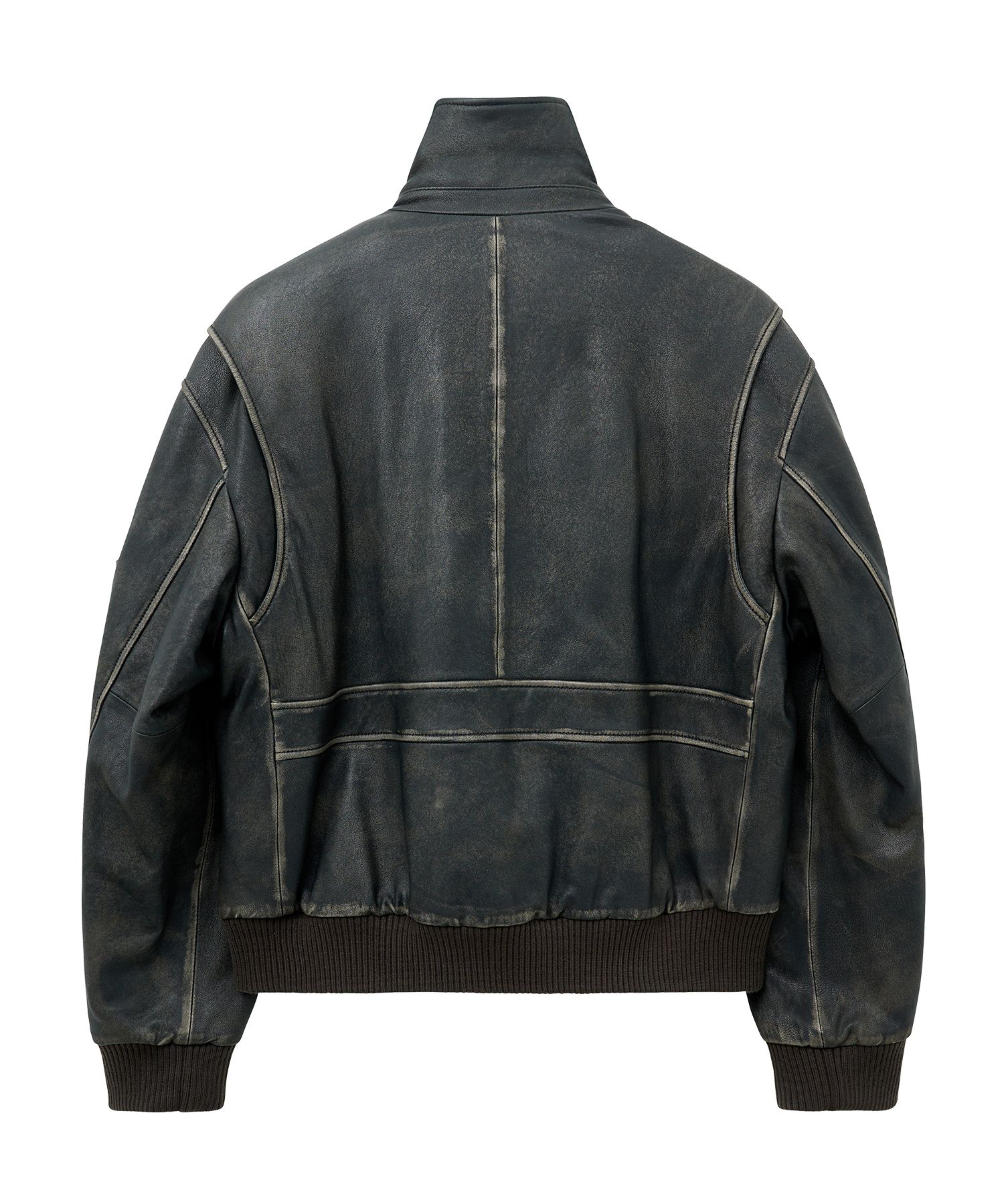 MUSINSA公式 | UNGIMMICK MILITARY FLIGHT LEATHER JACKET (GRAY