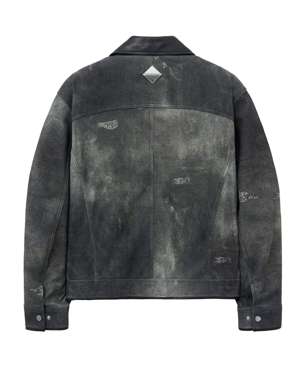 언지미크(UNGIMMICK) DISTRESSED PRINT METIS SUEDE JACKET (GRAY / LAMBSKIN)
