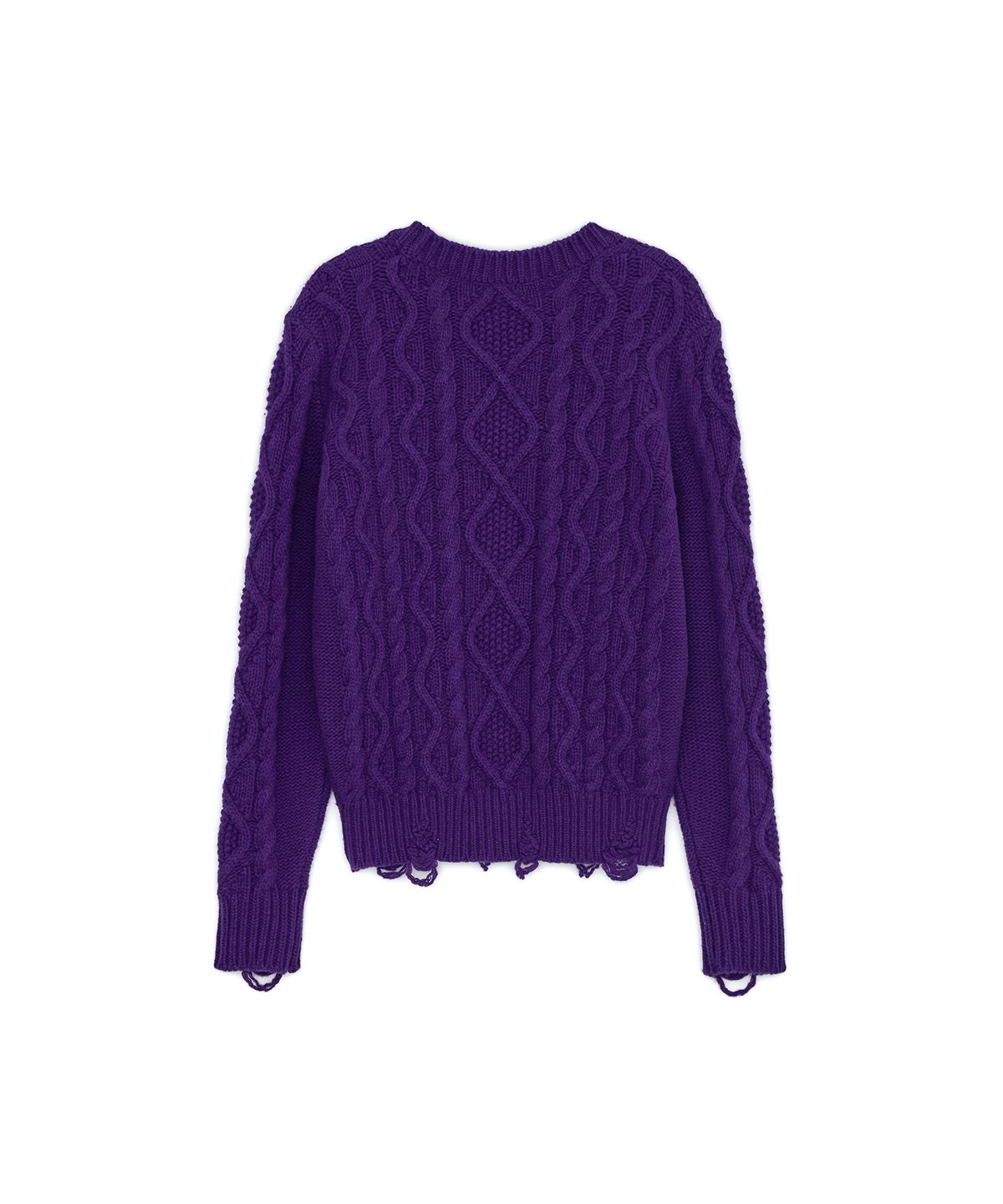 썬번프로젝트(SUNBURNPROJECT) Damaged Cable Wool Knit, PURPLE
