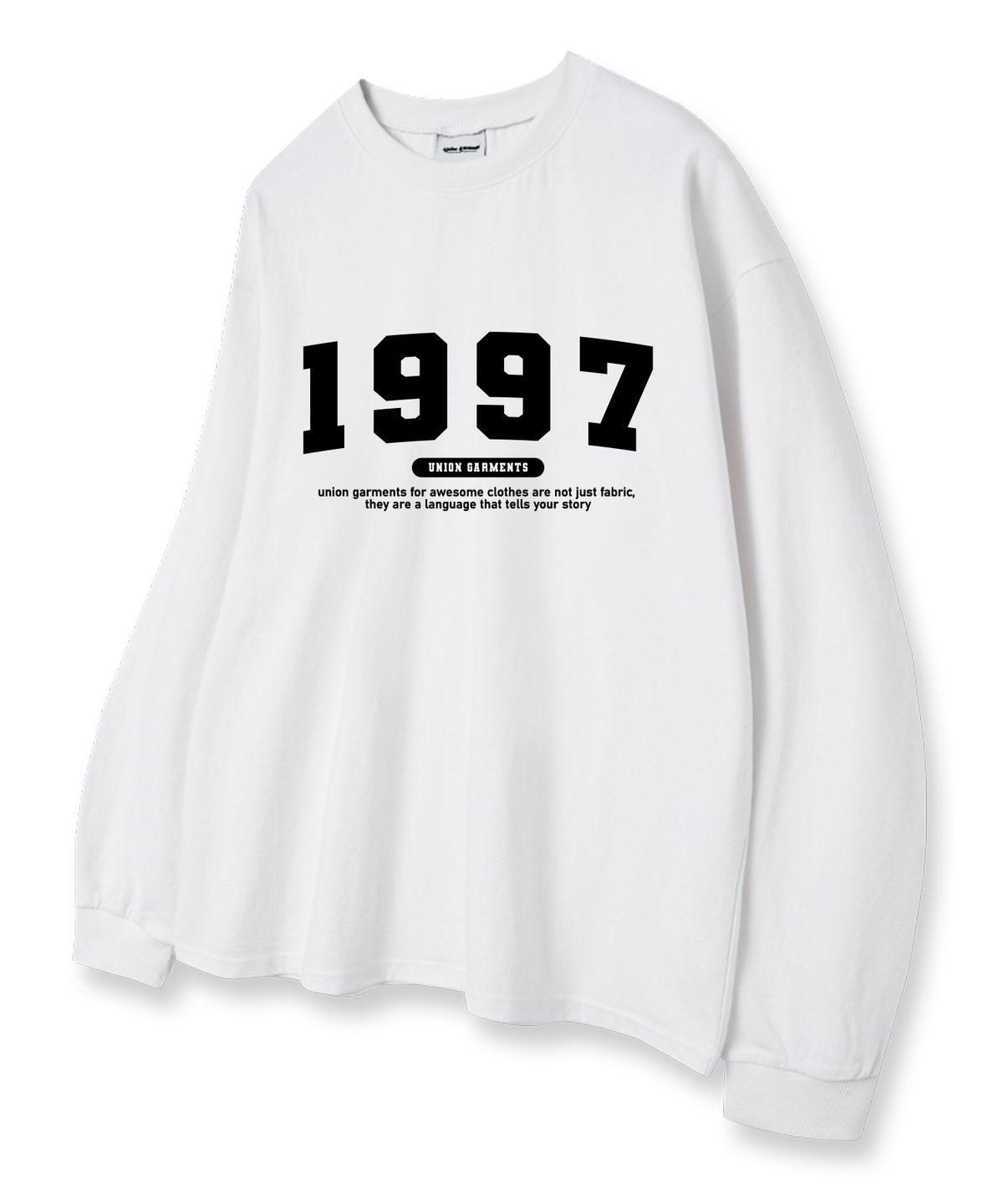 유니온가먼츠(UNION GARMENTS) 1997넘버로고 루즈핏 긴팔 티셔츠 화이트 [베이직or시보리]