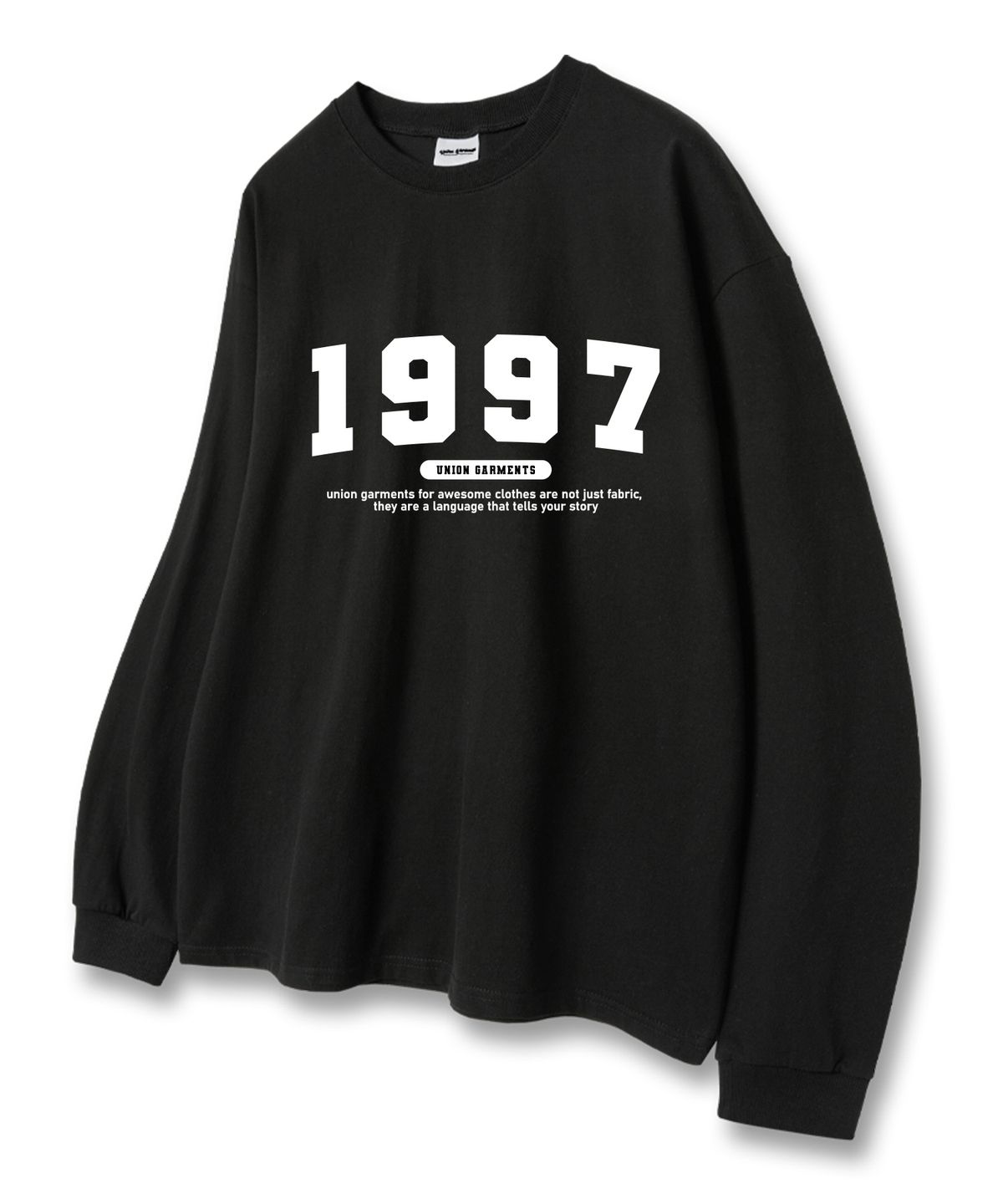 유니온가먼츠(UNION GARMENTS) 1997넘버로고 루즈핏 긴팔 티셔츠 블랙 [베이직or시보리]
