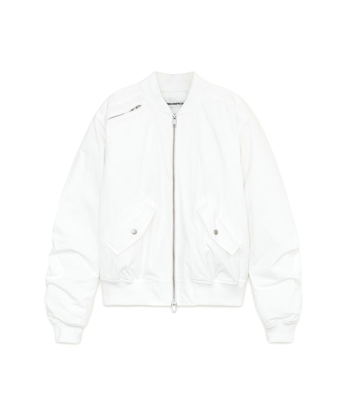 썬번프로젝트(SUNBURNPROJECT) Over Fit Shirring Bomber Jacket, WHITE