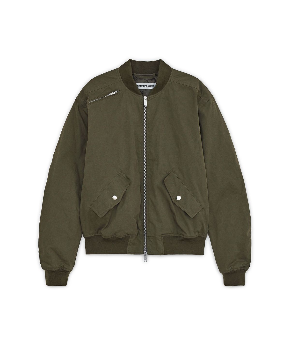 썬번프로젝트(SUNBURNPROJECT) Over Fit Shirring Bomber Jacket, KHAKI