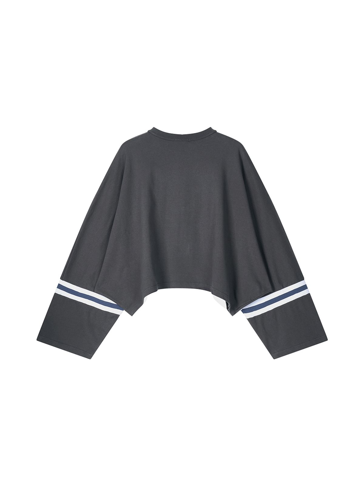 에즈이프 캘리(ASIF CALIE) V-NECK LOGO CROP LONG SLEEVE CHARCOAL