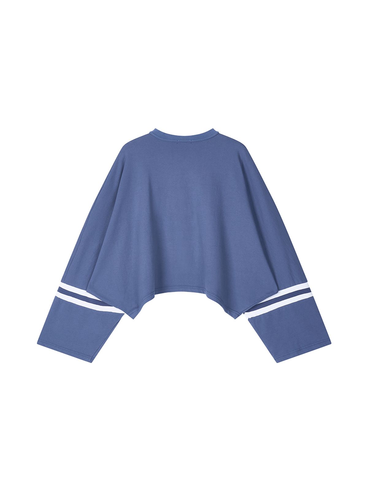 에즈이프 캘리(ASIF CALIE) V-NECK LOGO CROP LONG SLEEVE BLUE