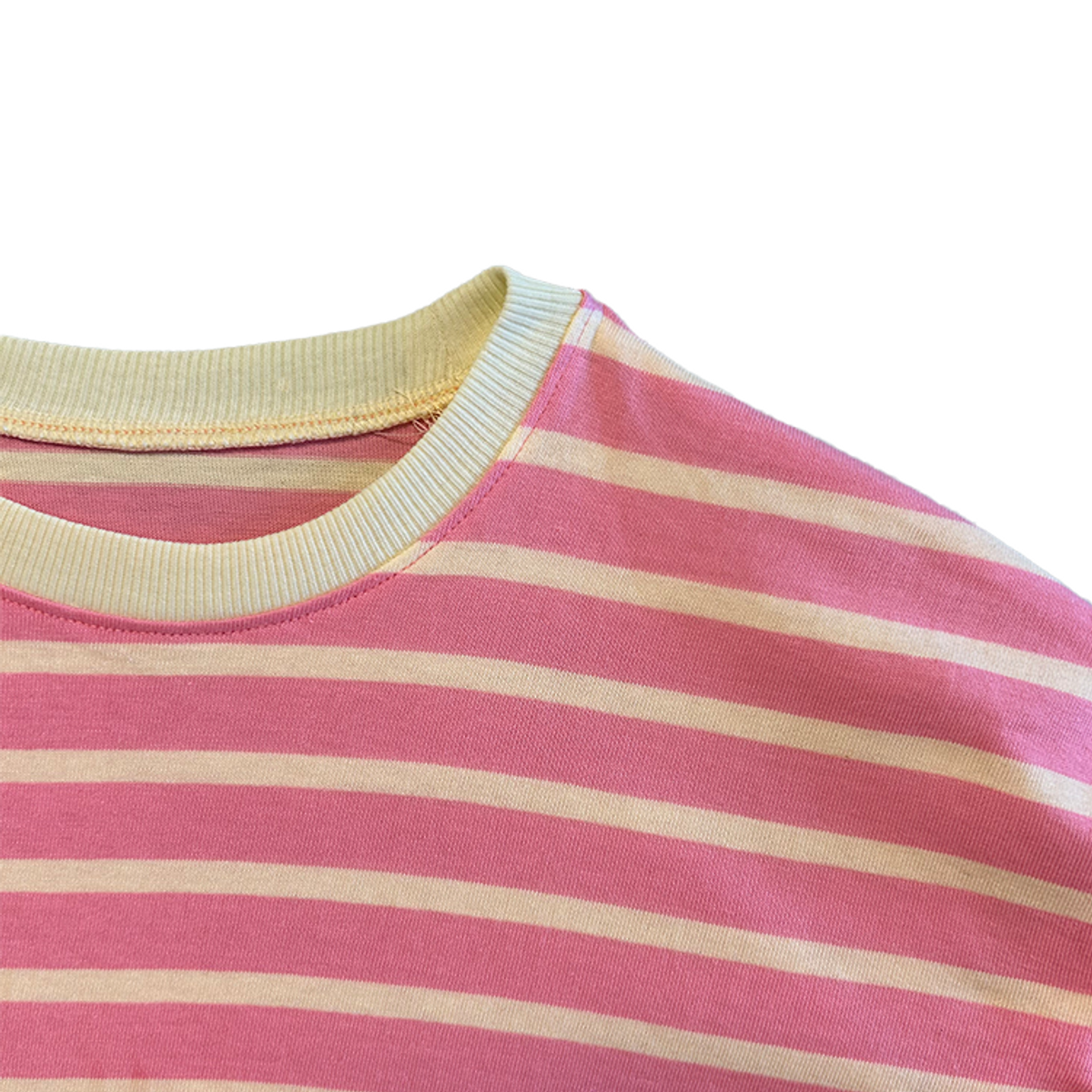 라메종드도도(LA MAISON DE DODO) DODO BASIC Oversized Stripe T Shirt (Pink/Yellow)_긴팔티셔츠