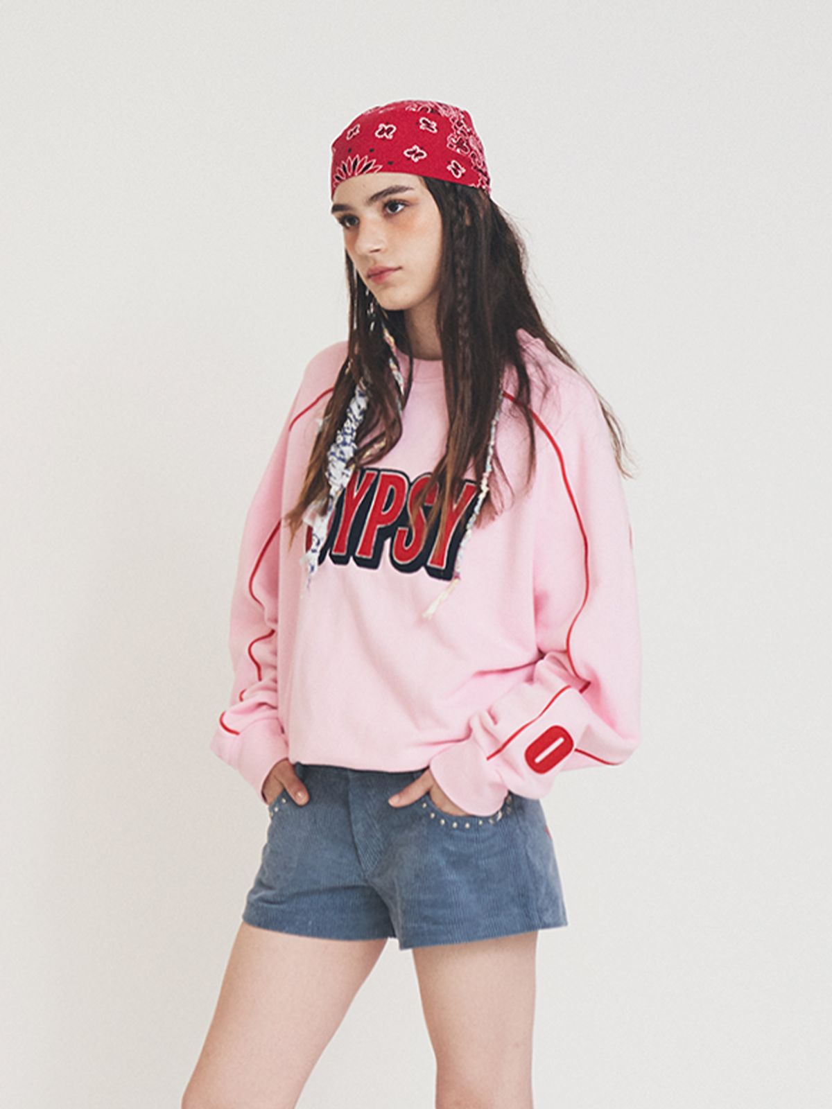 에즈이프 캘리(ASIF CALIE) GYPSY PIPING SWEATSHIRT PINK