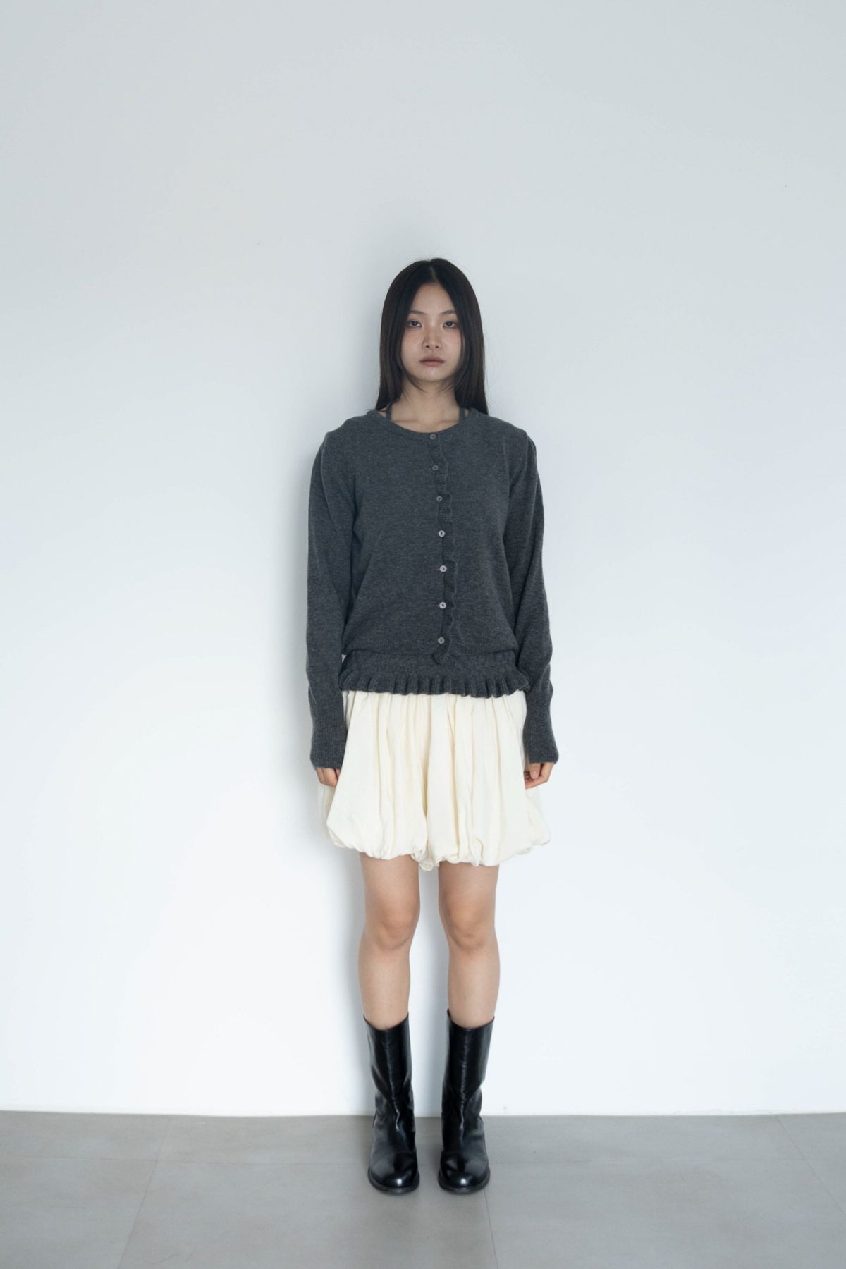에리아(ERIA) 에스더 울 가디건 (챠콜)