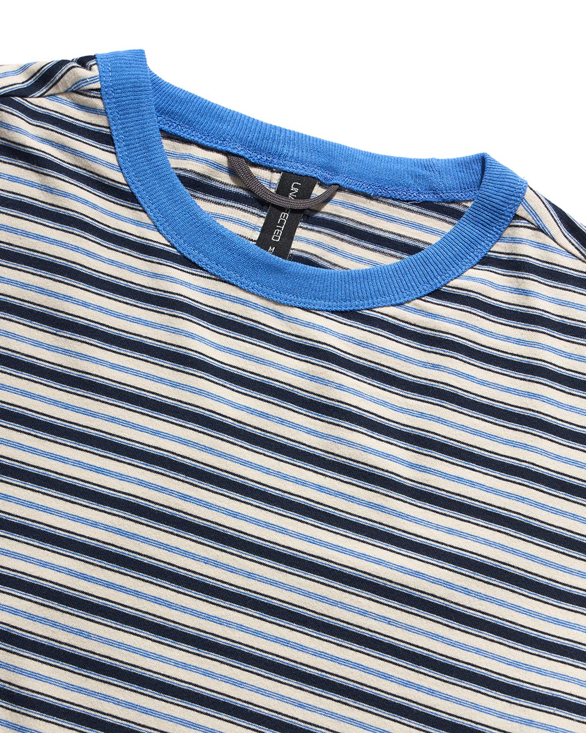 언어펙티드 에센셜(UNAFFECTED ESSENTIAL) CROPPED BORDER LONG SLEEVES / BLUE&BLACK