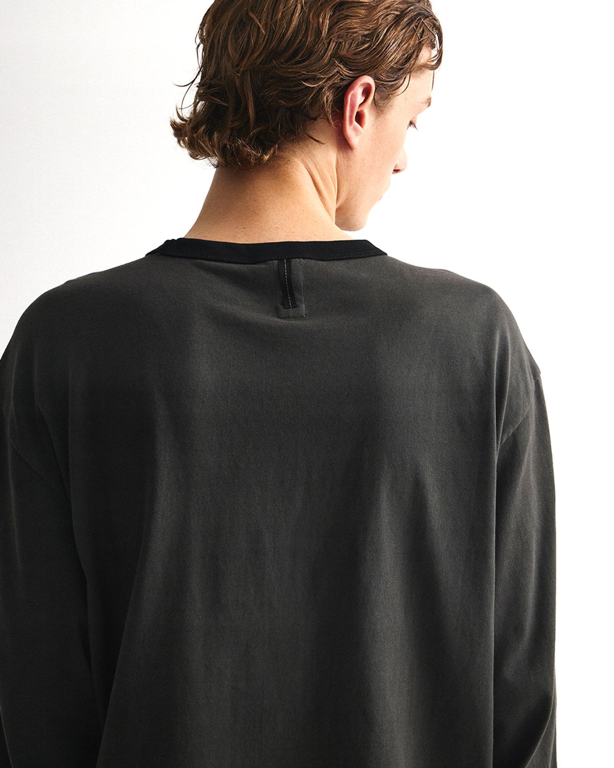 언어펙티드 에센셜(UNAFFECTED ESSENTIAL) RINGER LONG SLEEVES / CHARCOAL