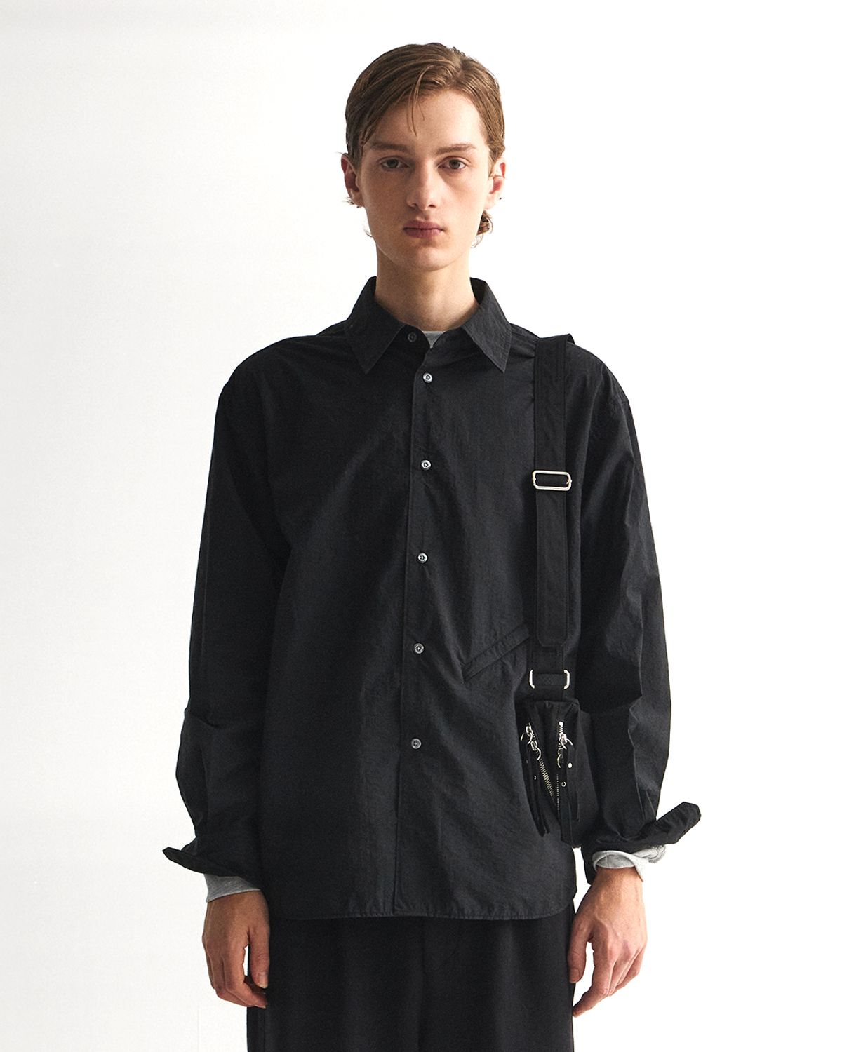 언어펙티드 에센셜(UNAFFECTED ESSENTIAL) ZIP POCKET SHIRT / BLACK
