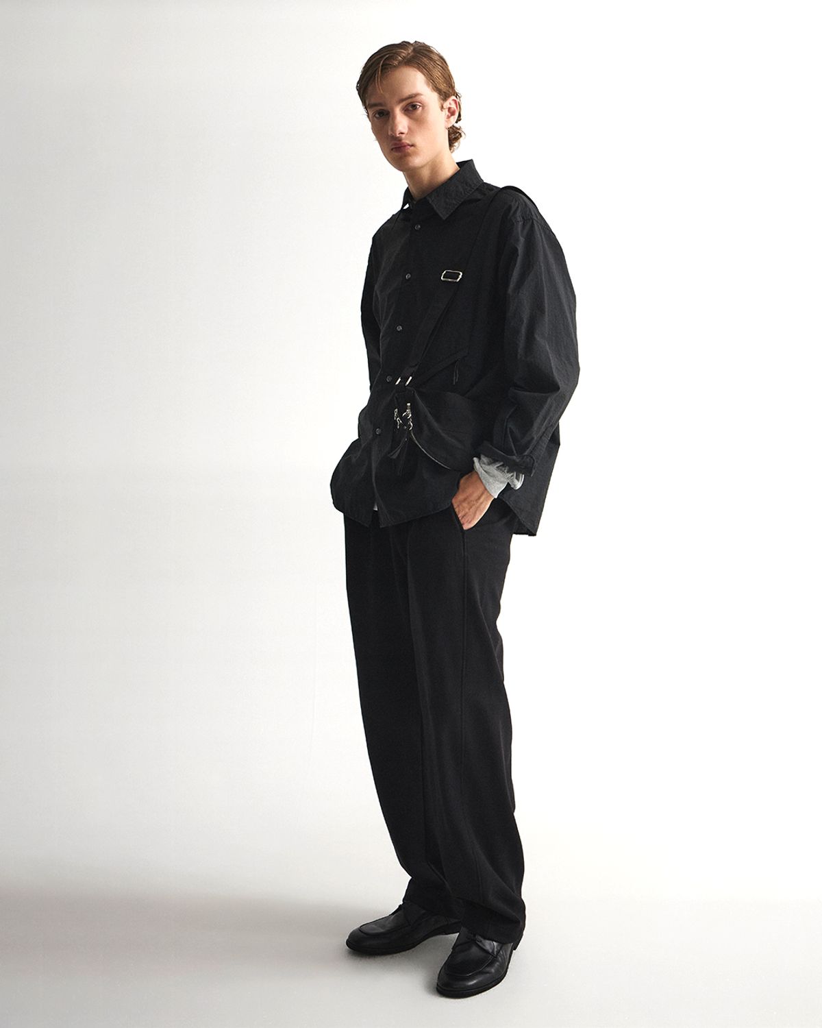 언어펙티드 에센셜(UNAFFECTED ESSENTIAL) ZIP POCKET SHIRT / BLACK