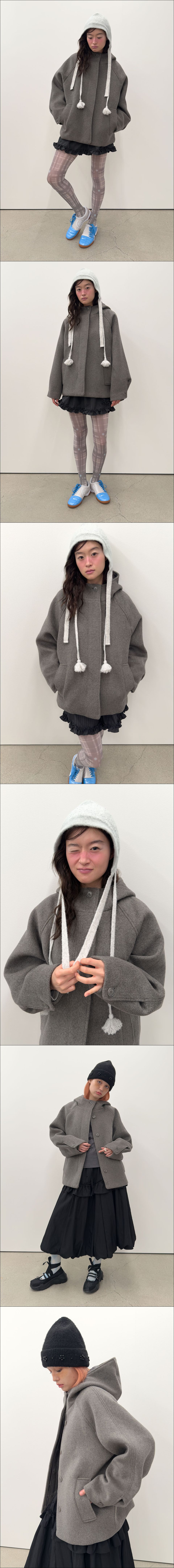 typeservice Hooded Half Coat フードハーフコート MUSINSA公式 | TYPESERVICE Hooded Half Coat [Gray]