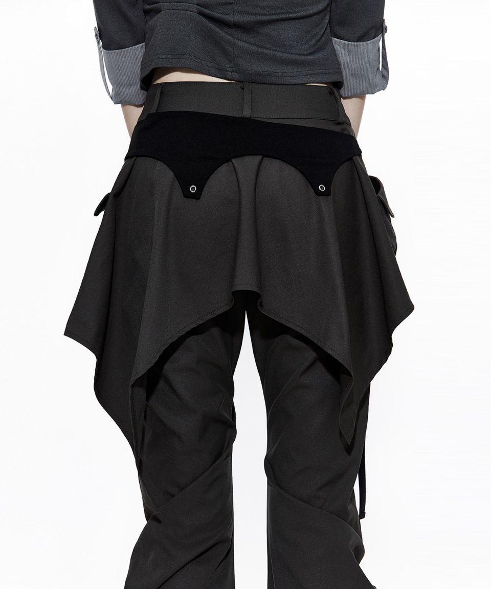 パンツ kashiko Layered Strap Pants Khaki MUSINSA公式 | KASHIKO Layered Strap Pants Khaki