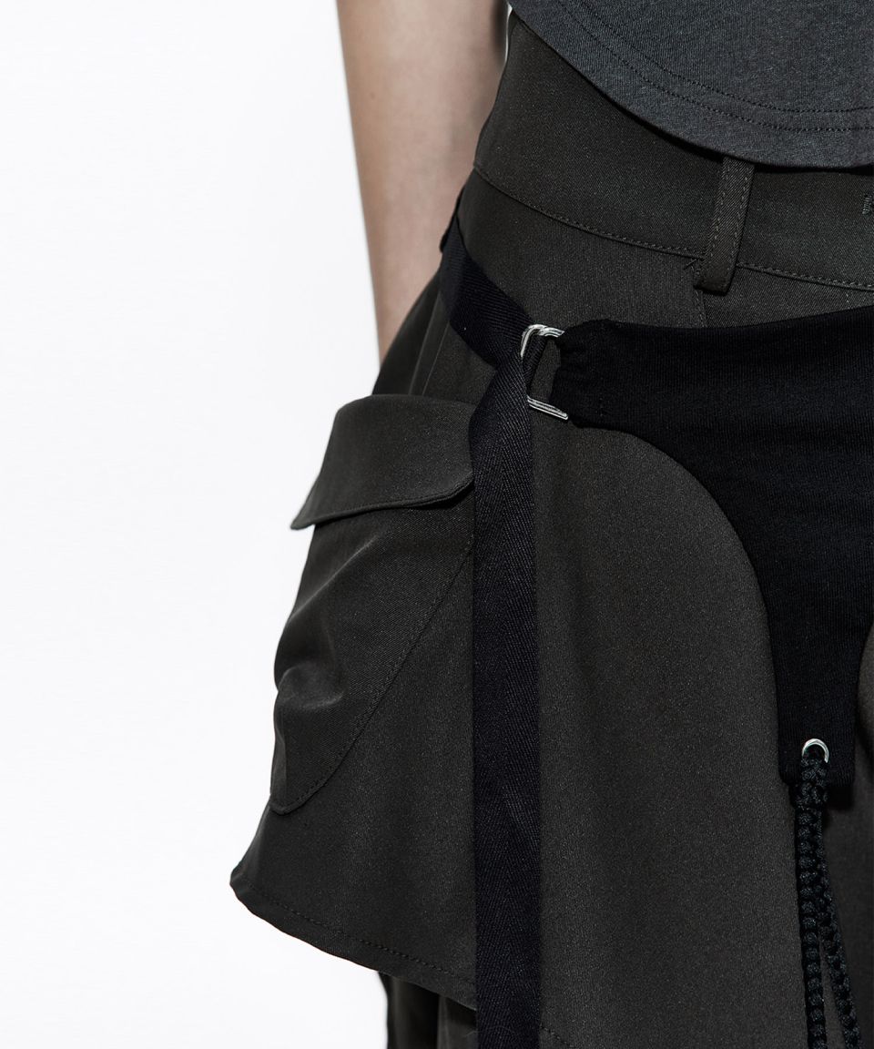 パンツ kashiko Layered Strap Pants Khaki MUSINSA公式 | KASHIKO Layered Strap Pants Khaki