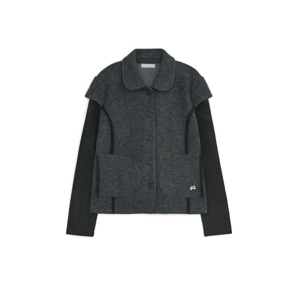 トップス HUG YOUR SKIN Round collar knit jacket 202509111534401241651658468c26