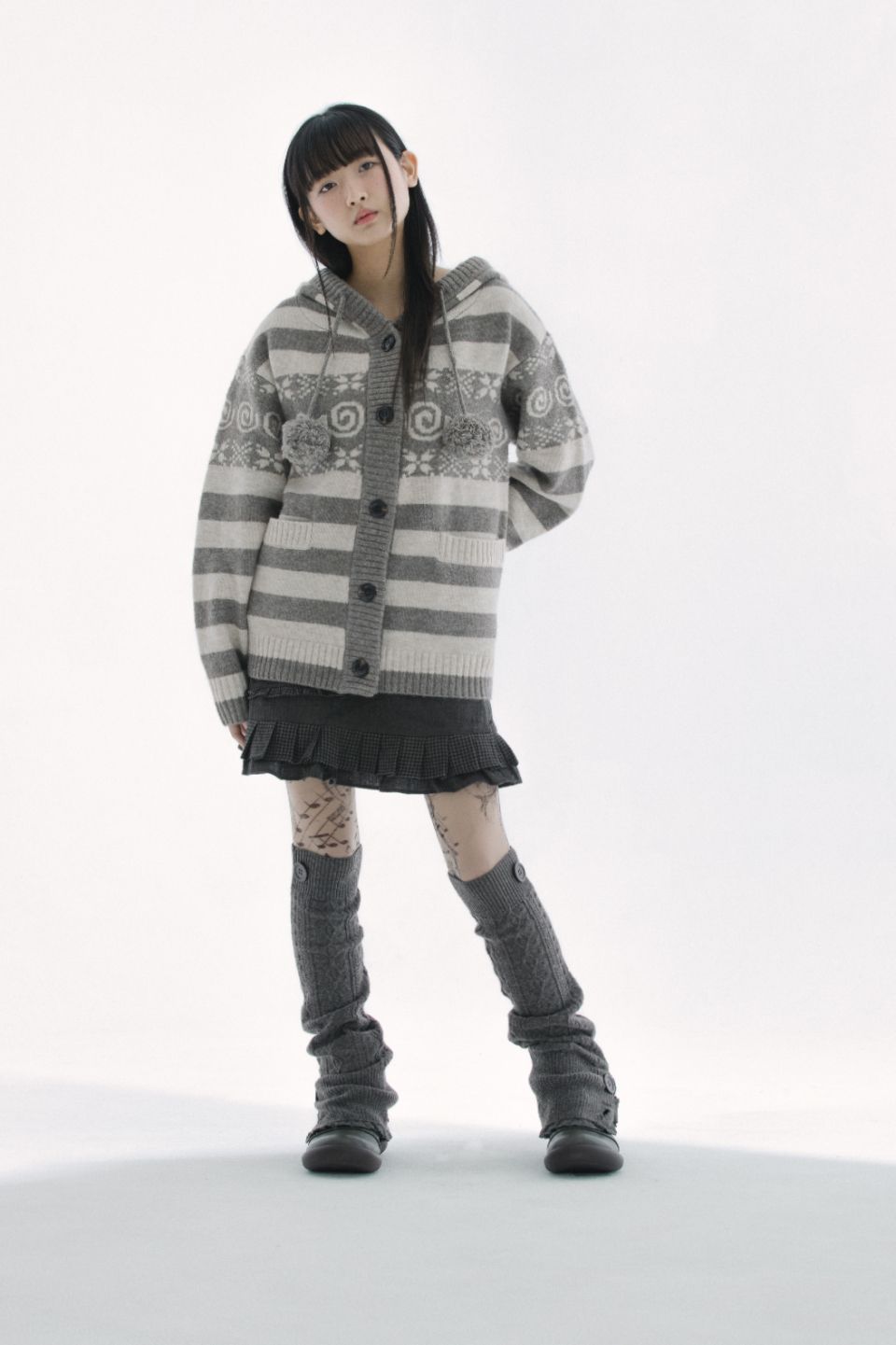 トップス HUG YOUR SKIN Angel wing pom-pom hooded MUSINSA | HUG YOUR SKIN Angel wing hooded pom-pom cardigan (Brown)