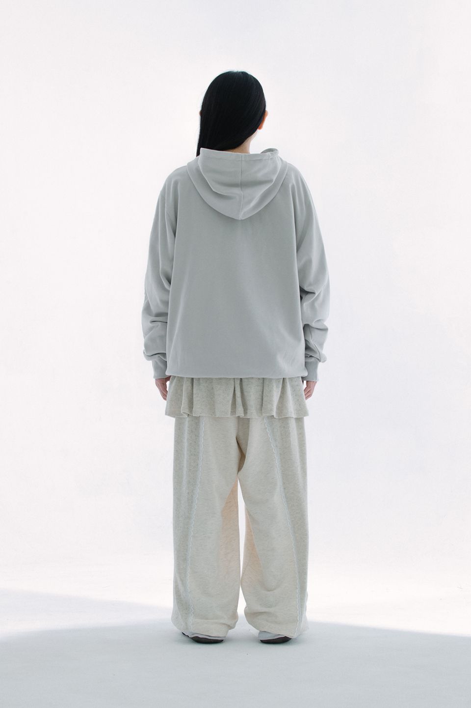 MUSINSA | HUG YOUR SKIN Angel wing hoodie zip-up (Gray)