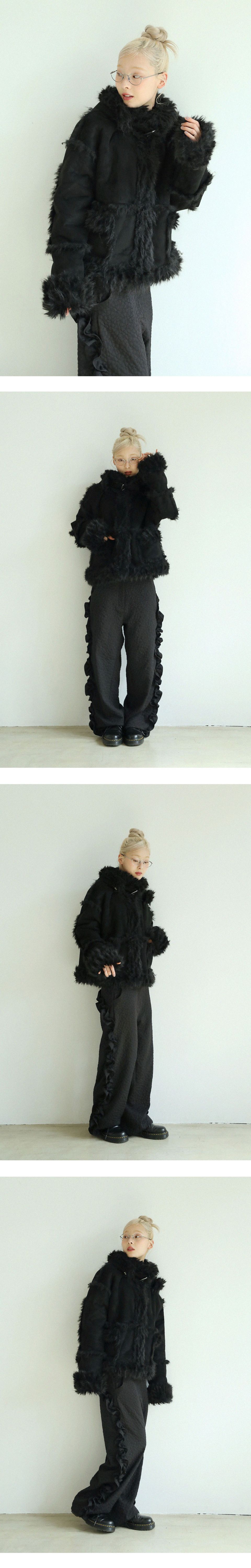 MUSINSA | UGLYSHADOW Reversible Shearling Jacket (Black)