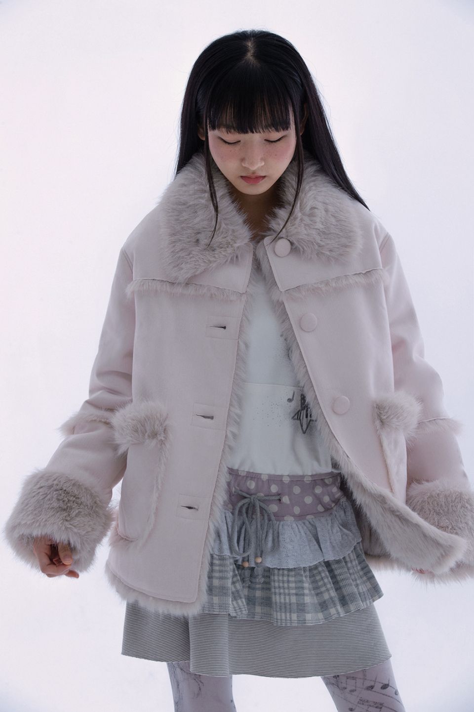 MUSINSA公式 | HUG YOUR SKIN シェアリングムスタングジャケット（ピンク）