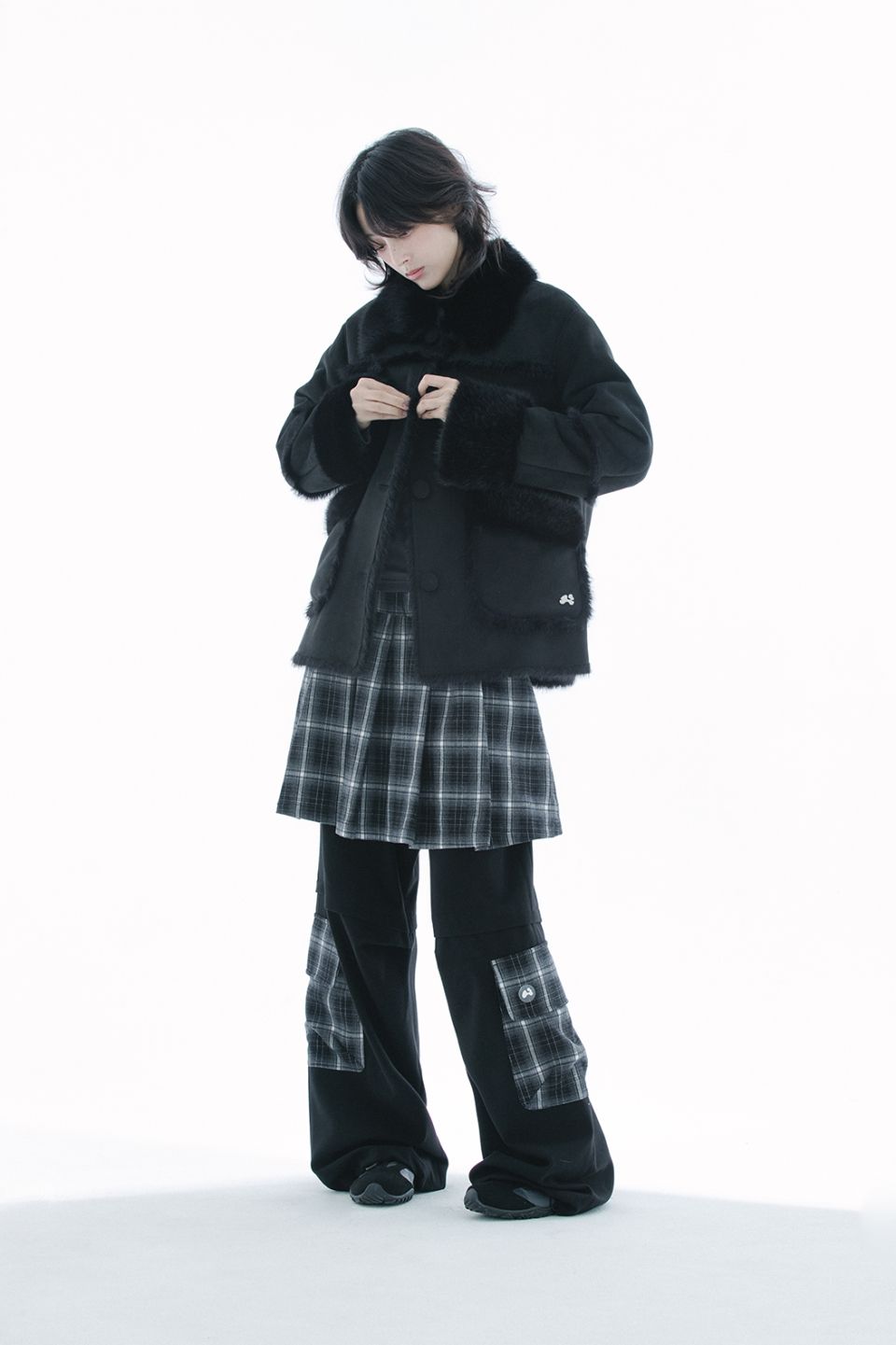 ハグユアースキン ジャケット Shearling Mustang 黒 MUSINSA公式 | HUG YOUR SKIN シェアリングムスタングジャケット