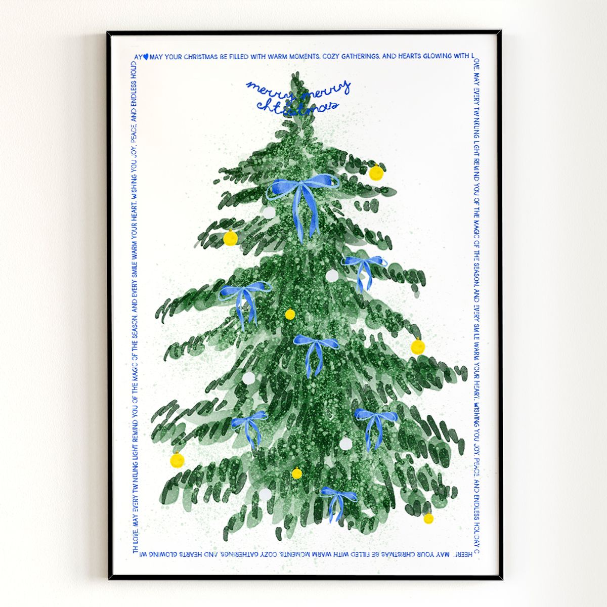 아트밀(ARTMILL) 홀리데이 리본트리 포스터액자 30종 - C96 Blue Ribbon Tree