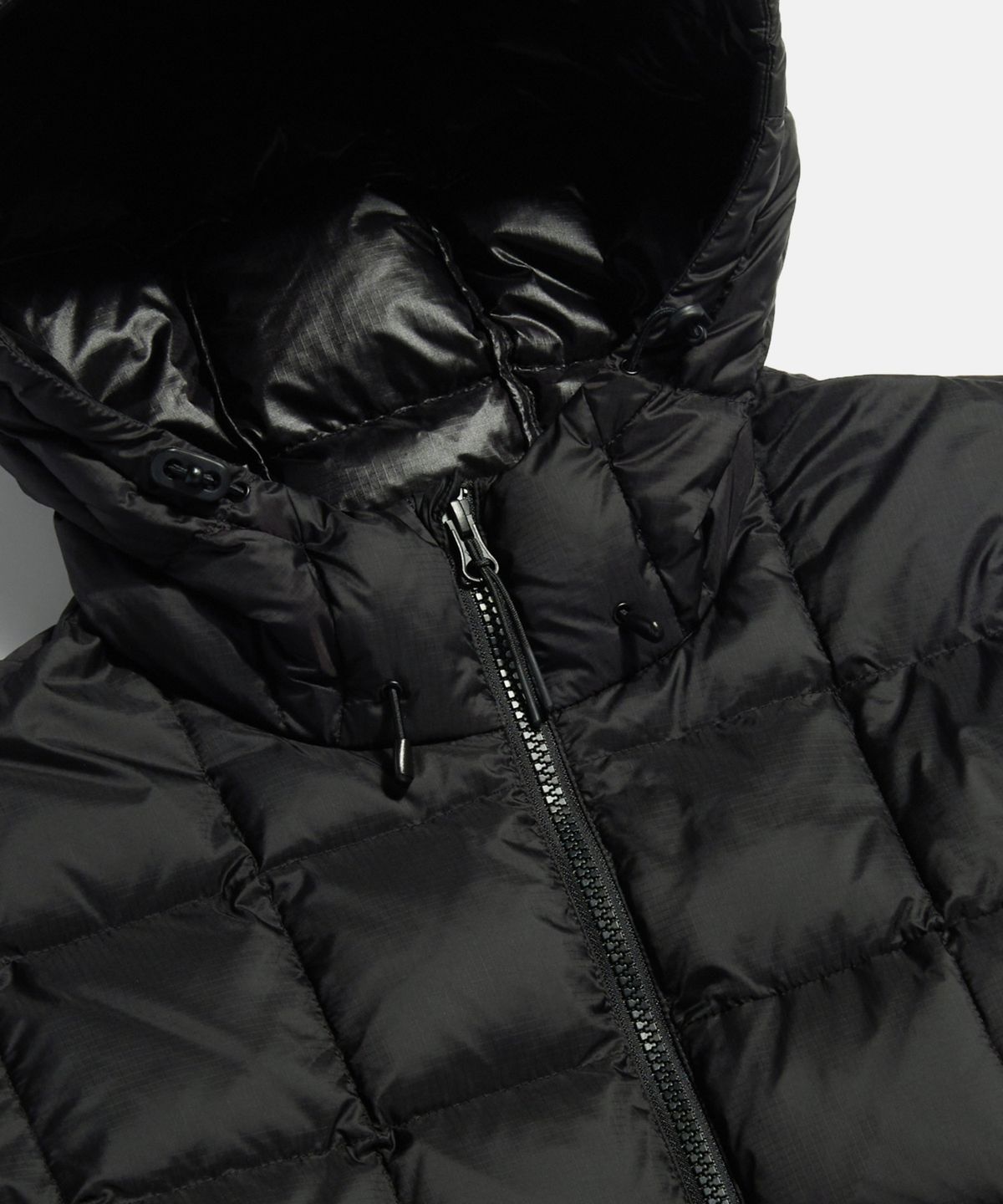 에스피오나지(ESPIONAGE) Hooded Light Down Jacket Black