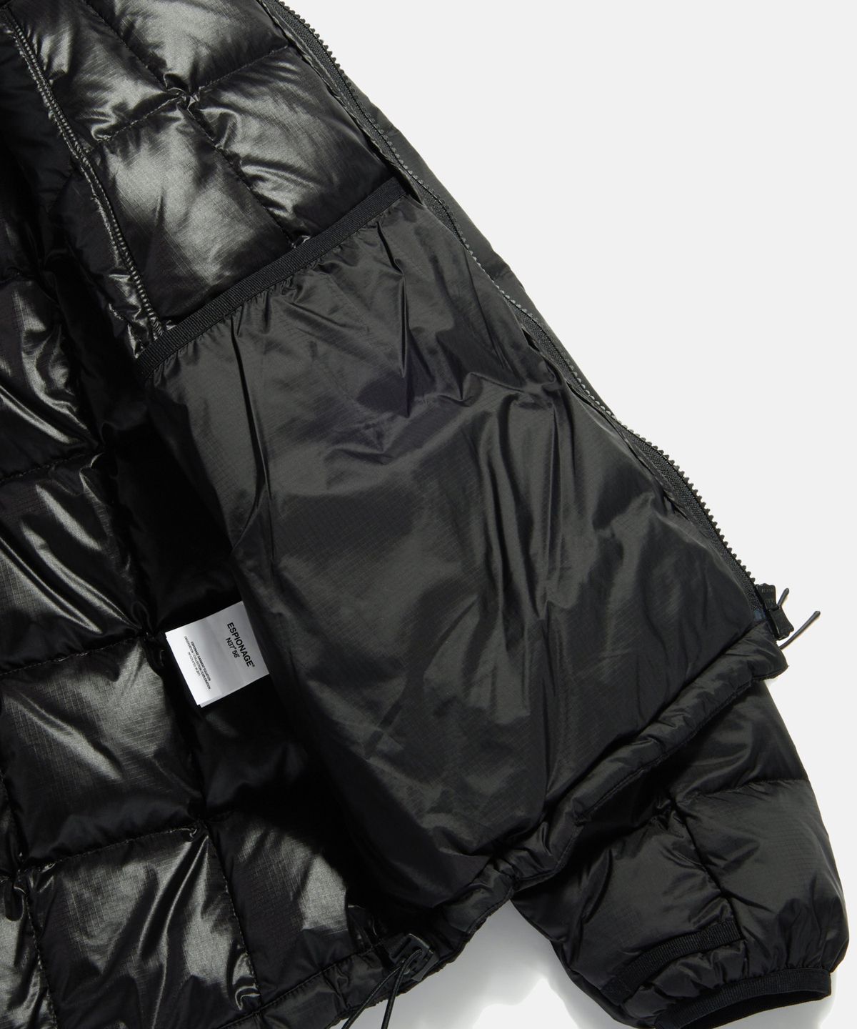 에스피오나지(ESPIONAGE) Hooded Light Down Jacket Black