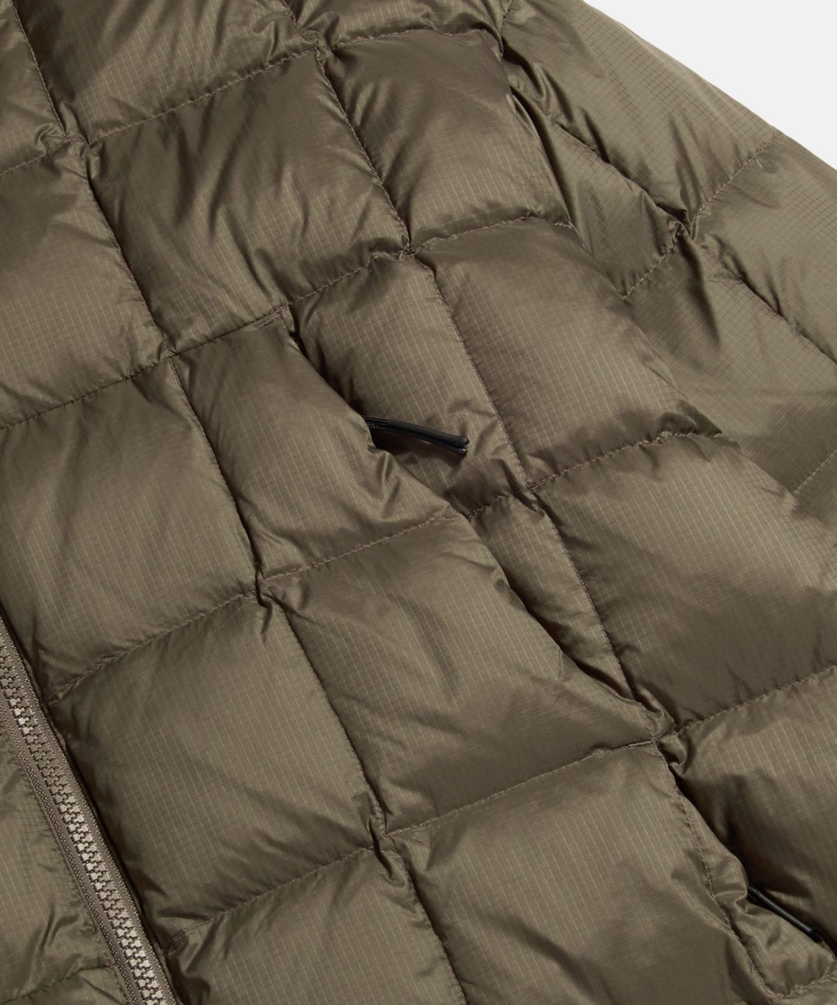 에스피오나지(ESPIONAGE) Hooded Light Down Jacket Taupe