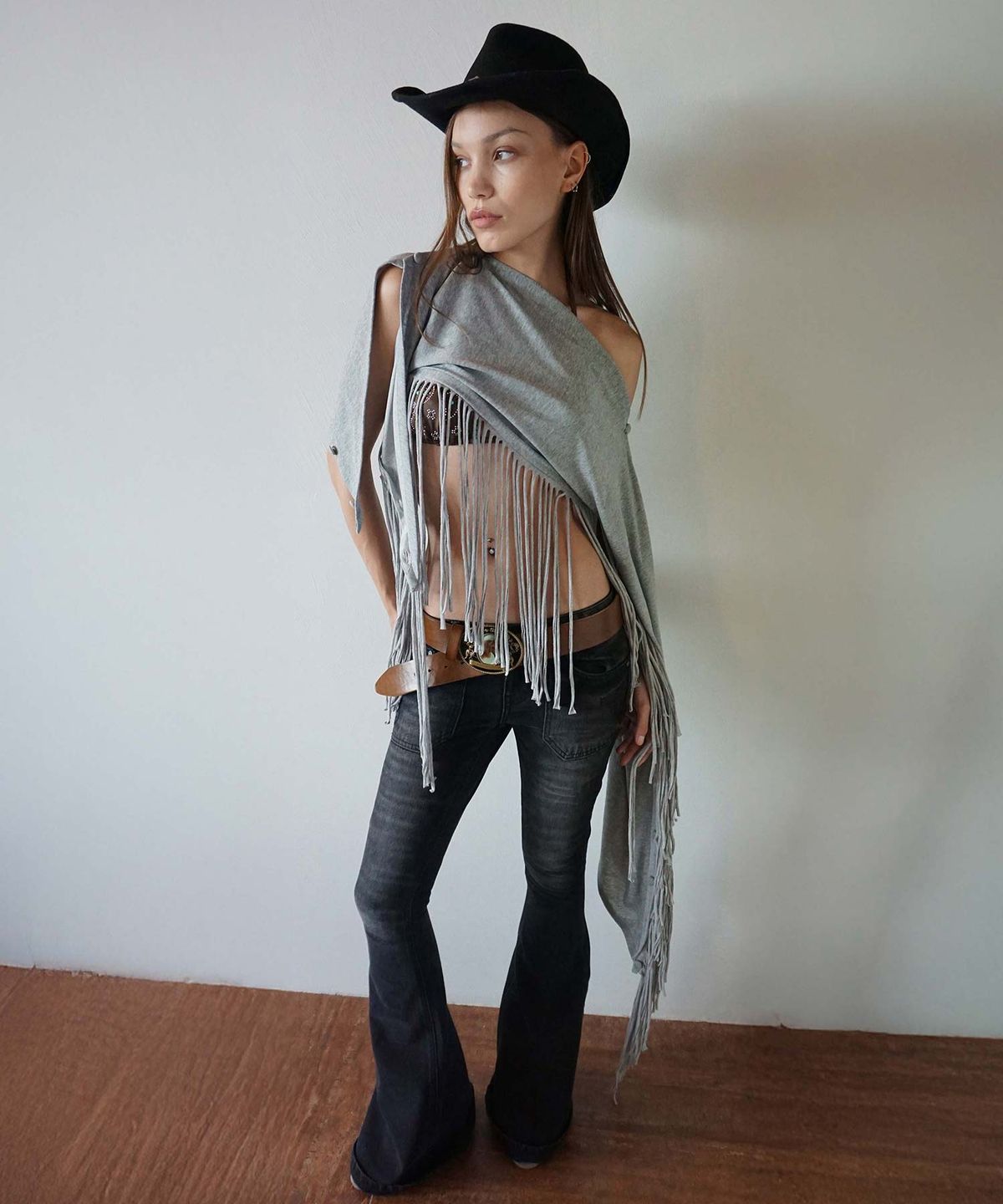스컬프터(SCULPTOR) Whiskered Bootcut Denim Washed Gray