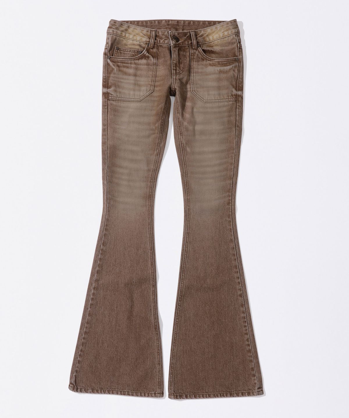 스컬프터(SCULPTOR) Whiskered Bootcut Denim Washed Brown