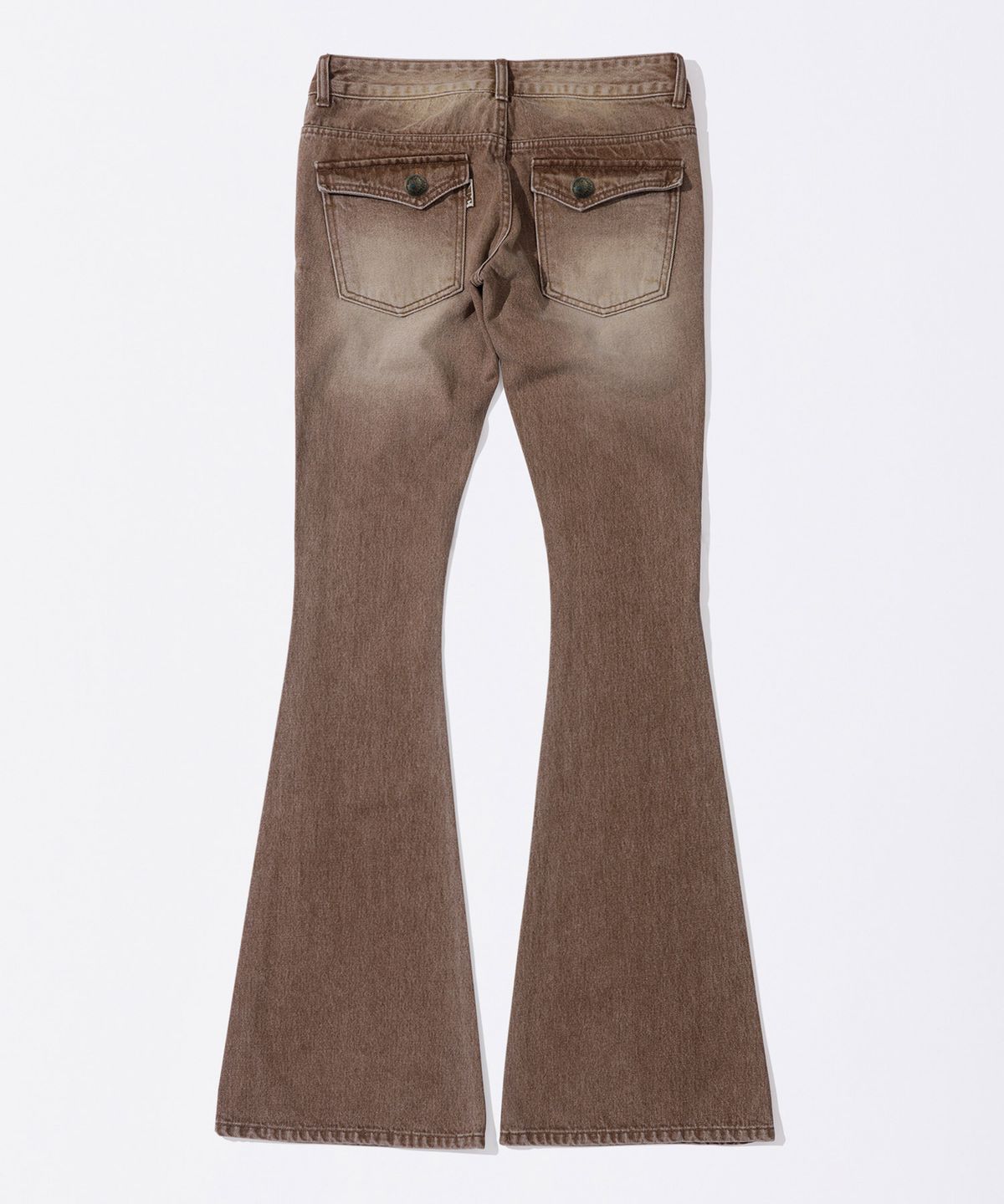 스컬프터(SCULPTOR) Whiskered Bootcut Denim Washed Brown