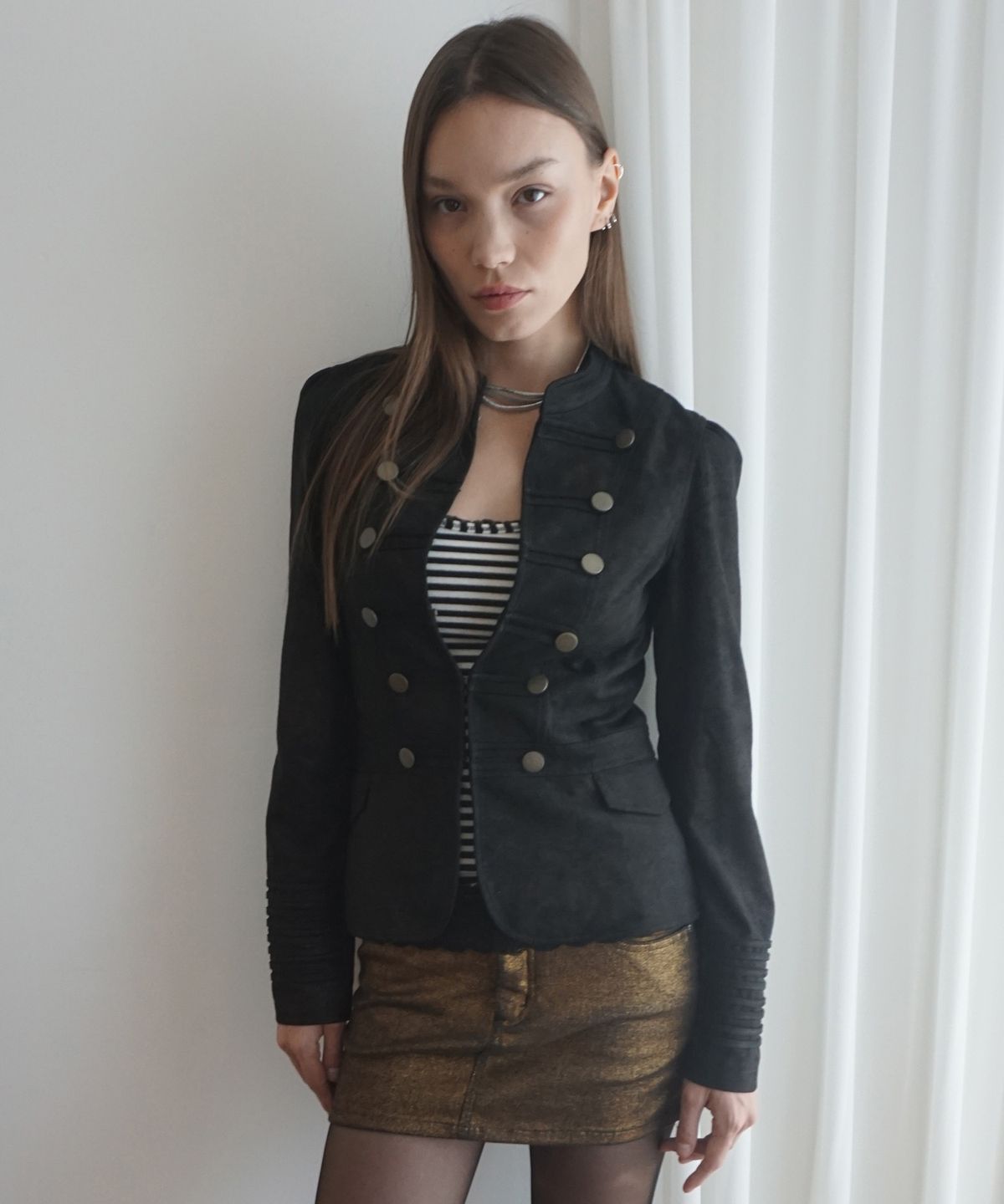 스컬프터(SCULPTOR) Brass Napoleon Jacket Black