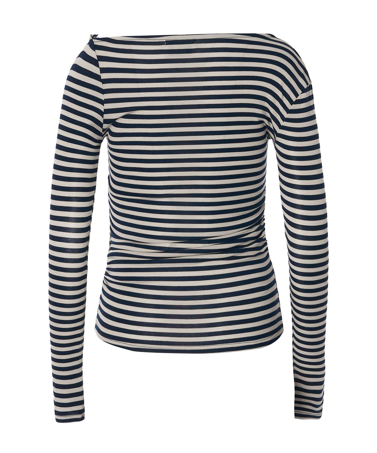 제로플래닛(ZEROPLANET) 클로이 언밸런스 슬리브 탑 [NAVY STRIPE]