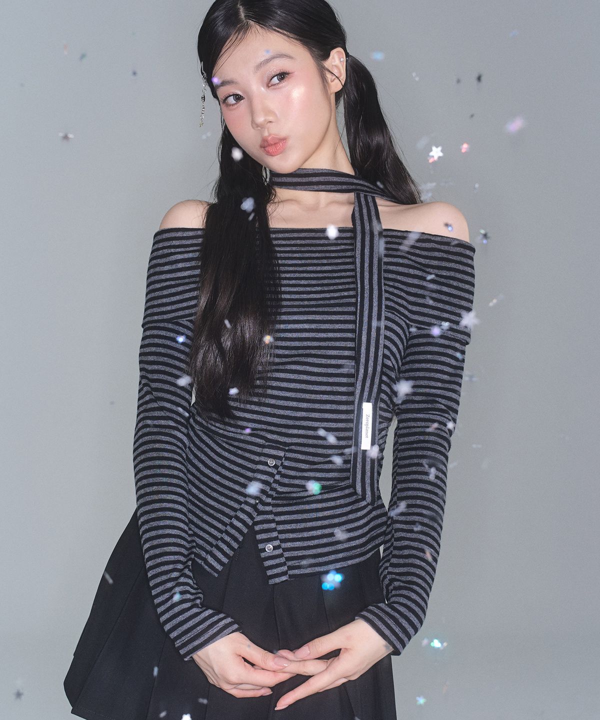 제로플래닛(ZEROPLANET) 이안 오프숄더 스카프 세트 [STRIPE]