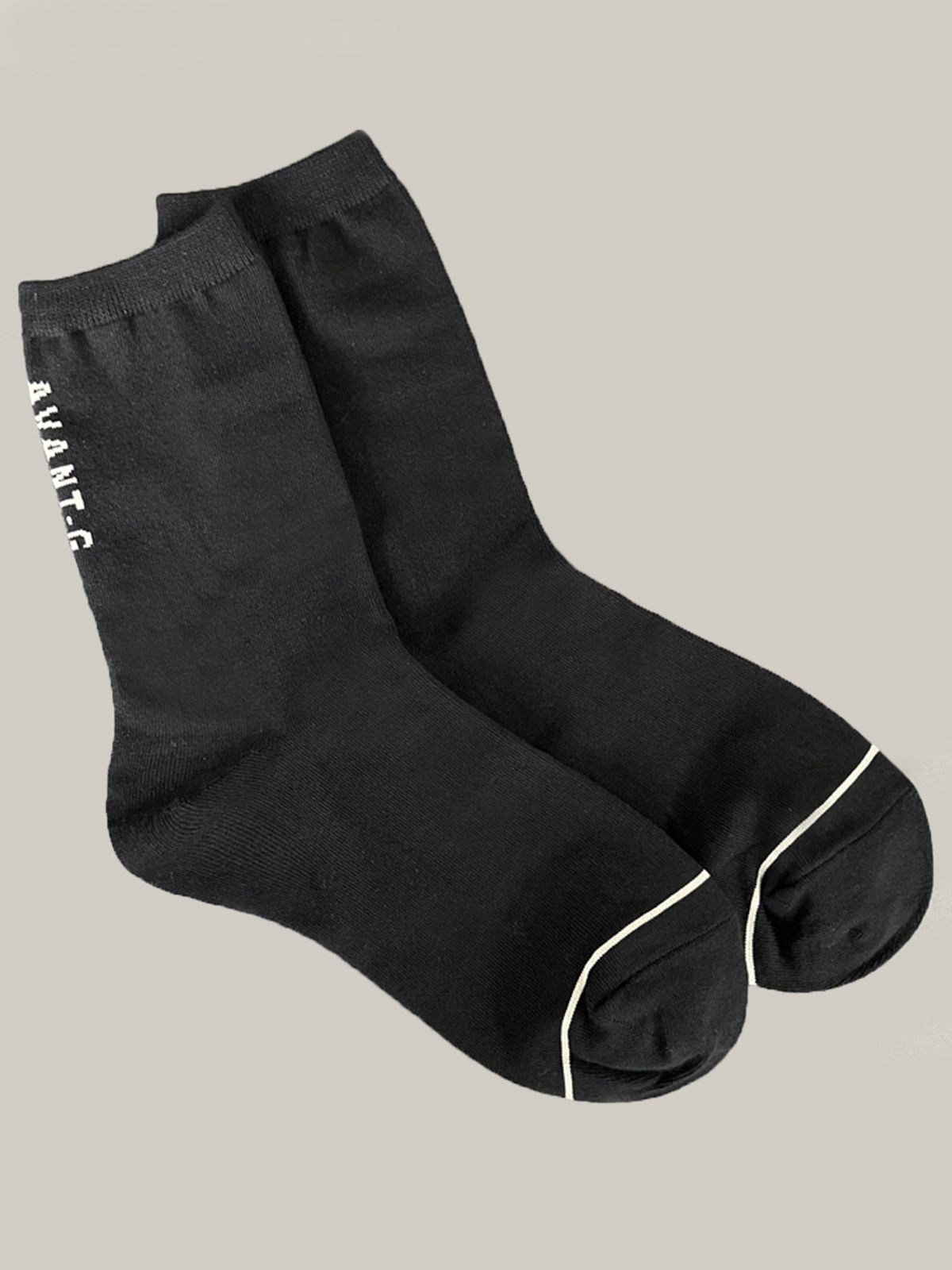 아방(AVANT-G) Logo Black Socks - BLACK