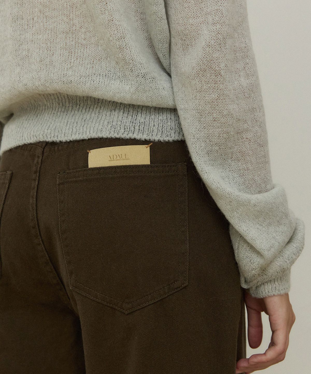 어다울(ADAUL) Classic stright denim pants - deep khaki