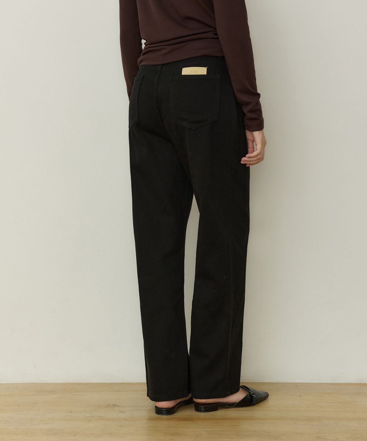 어다울(ADAUL) Classic stright denim pants - black