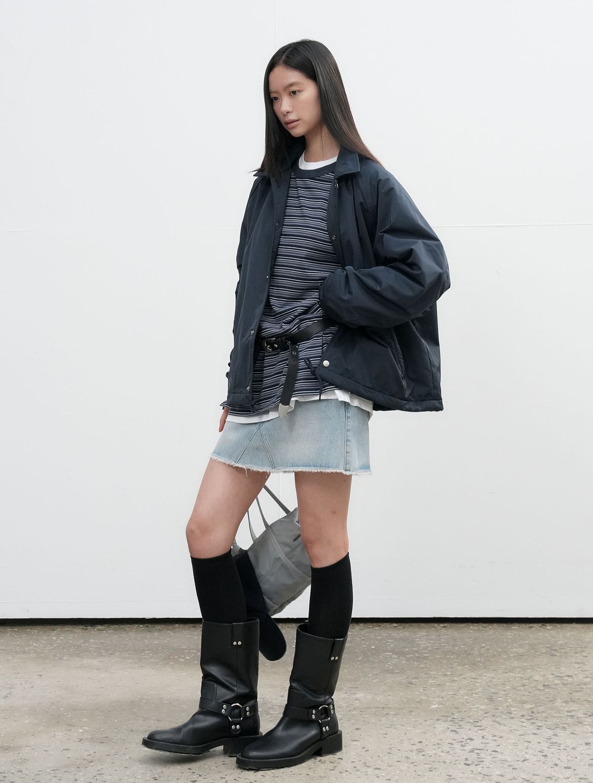 제너럴아이디어(GENERALIDEA) UNISEX 플리스 라이닝 코치 자켓 [NAVY] / SBE3U07005