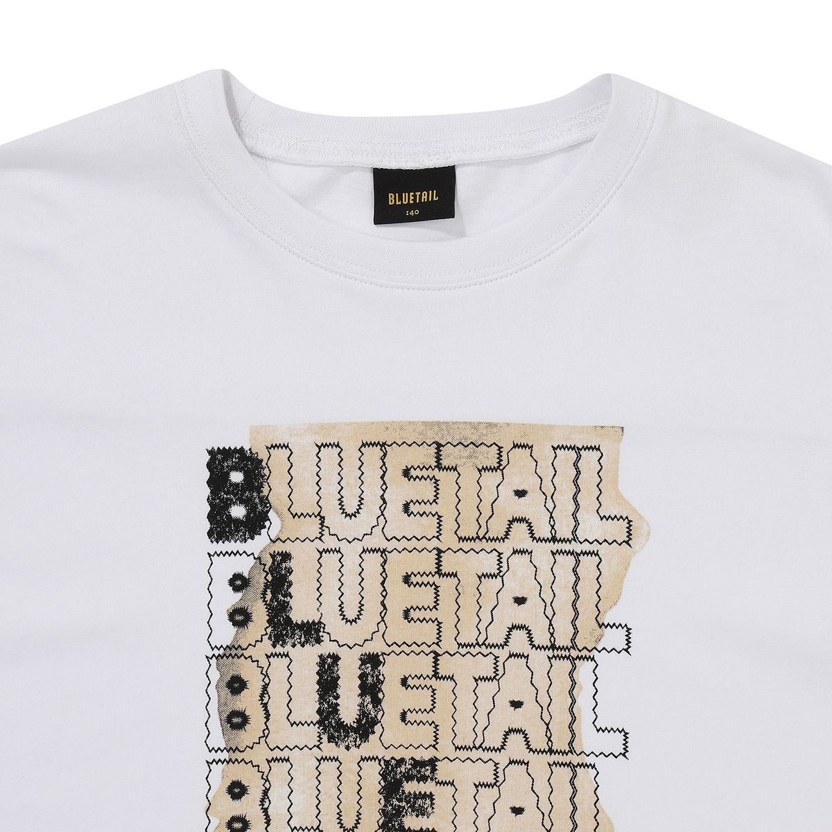 블루테일(BLUETAIL) AZG7TS03WT 절개 화이트 반팔 티셔츠