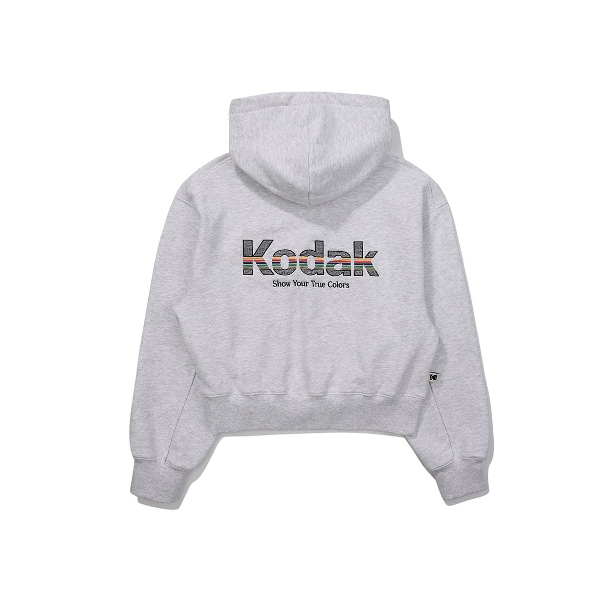코닥(KODAK) 레인보우 크롭 후드 우먼 WHITE MELANGE