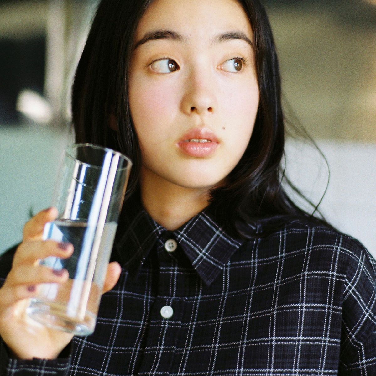 곤니치와봉쥬르(CONICHIWA BONJOUR) 씨비 너드 체크 셔츠(블랙)
