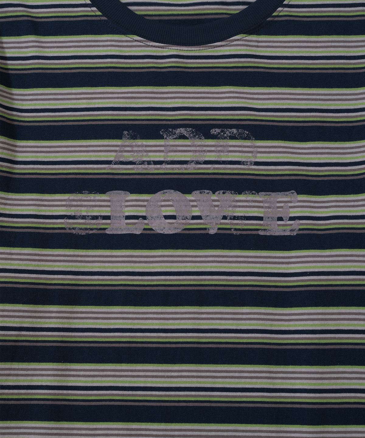 애드슬로우(ADDSLOW) Stripe LOVE Long Sleeve [Khaki]