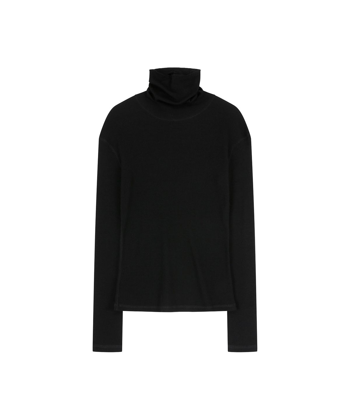 비자비(VIS A VIS) WOOL RIBBED JERSEY TURTLENECK (BLACK)