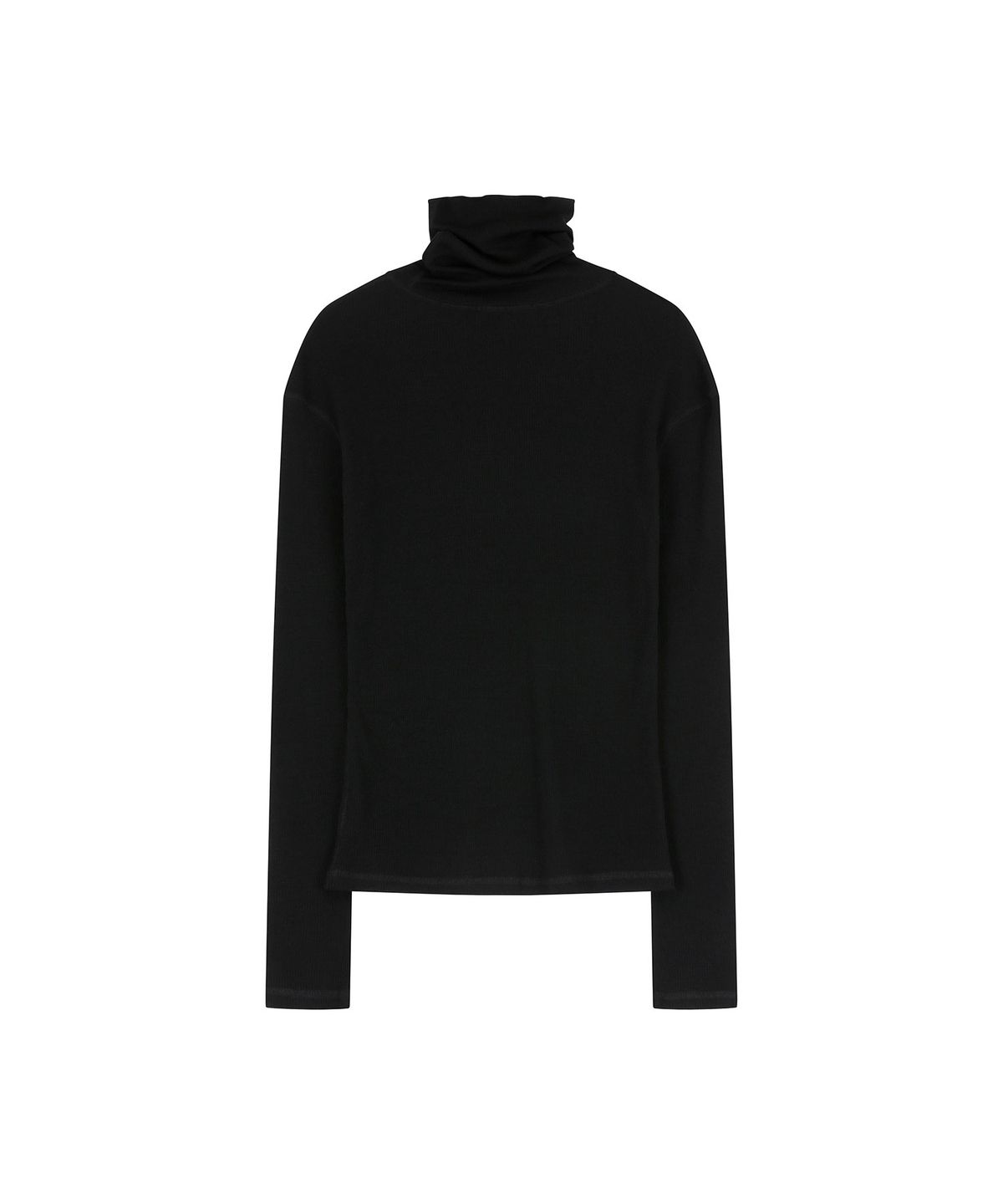 비자비(VIS A VIS) WOOL RIBBED JERSEY TURTLENECK (BLACK)