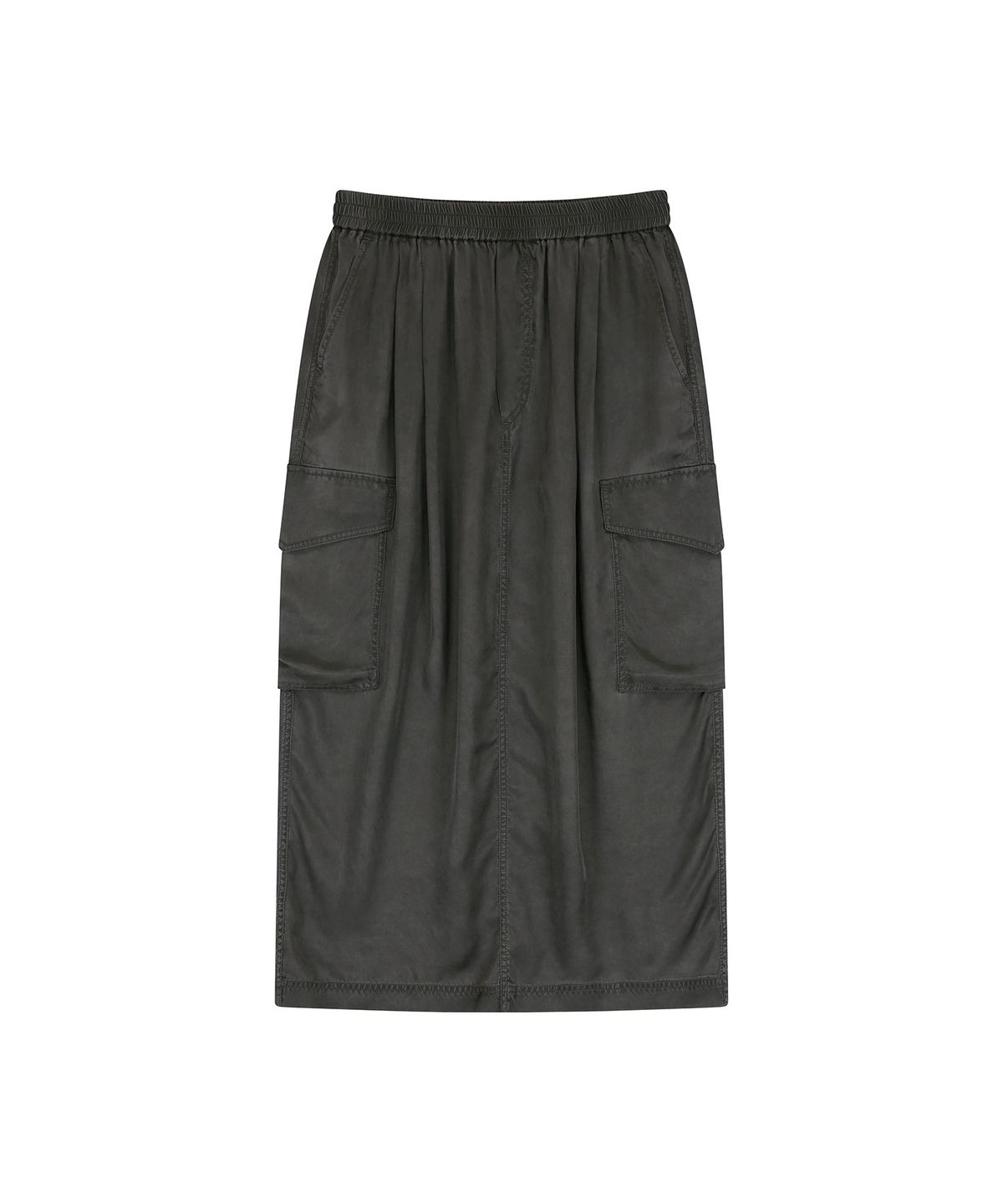 비자비(VIS A VIS) PIGMENT WASHED CARGO SKIRT (D.K GRAY)