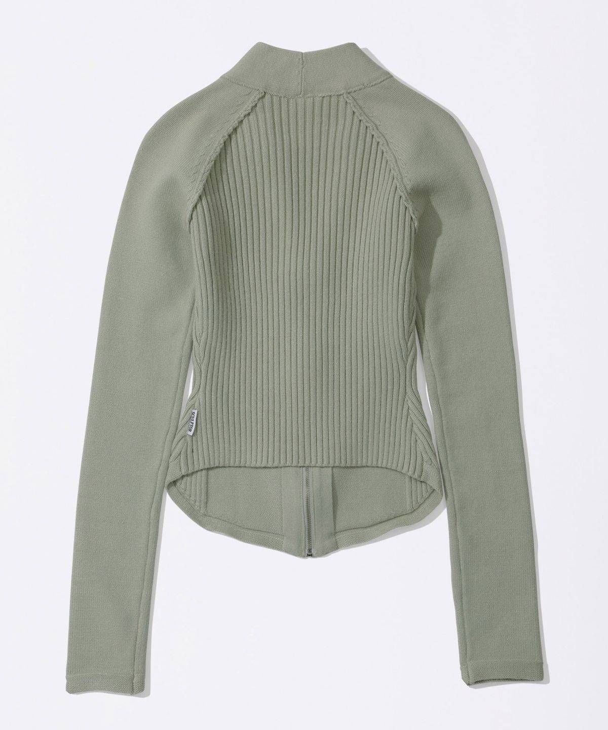 스컬프터(SCULPTOR) Open Collar Knit Zip-Up Pale Mint